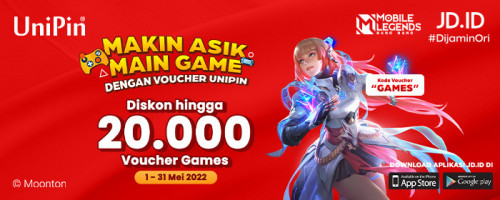 Main Game Makin Asik dengan Voucher UniPin – Promo Diskon hingga Rp 20.000 Voucher UniPin di JDID